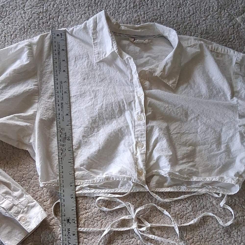 Anthropologie White Crop Top - Picture 5 of 6